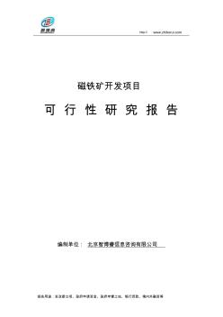 磁铁矿开发项目可行性研究报告