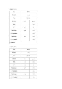 福建花岗岩物理参数