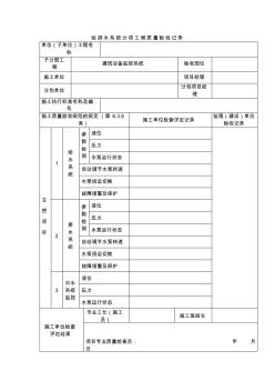 给排水系统分项工程质量验收记录