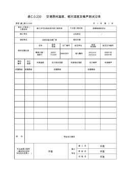 表C.0.233空调房间温度、相对湿度及噪声测试记录