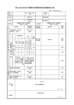 表C0502040501D管道外防腐层检验批质量验收记录