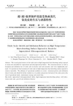 超_超_臨界鍋爐高溫受熱面蒸汽氧化皮的生長(zhǎng)與剝落特性