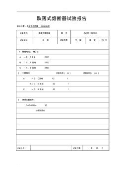 跌落式熔断器试验报告