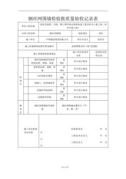 钢丝网围墙检验批质量验收记录表 (2)