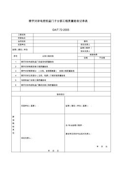 钢制单元门及楼宇对讲系统子分部工程质量验收记录表1号楼