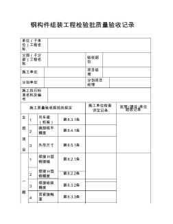 钢构件组装工程检验批质量验收记录