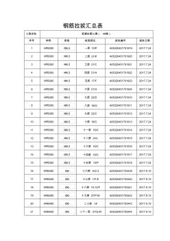 鋼筋拉拔匯總表