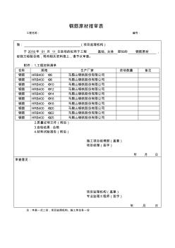 鋼筋材料報(bào)驗(yàn)