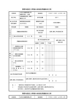 鋼筋電渣壓力焊接頭檢驗(yàn)批質(zhì)量驗(yàn)收記錄