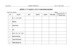 钢质防火门产品型式认可生产设备和检验设备清单