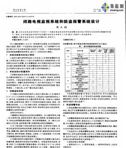 闭路电视监视系统和防盗报警系统设计