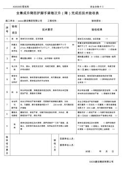 附着式升降脚手架(整体提升架或爬架)升降技术要求和验收表