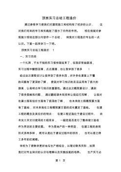 頂崗實(shí)習(xí)總結(jié)工程造價(jià)-范文