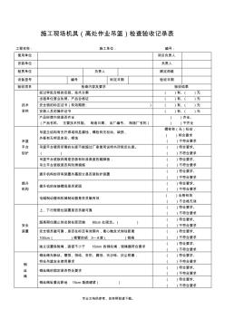 高处作业吊篮检查验收记录表