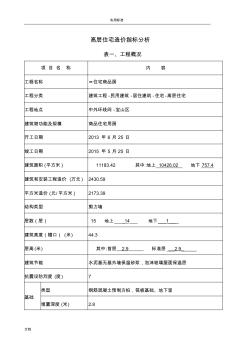 高層住宅造價指標分析報告(20200804105701)