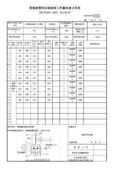 高强度螺栓连接副施工质量检查记录表