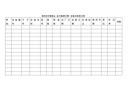 高檔寫字樓物業(yè)運(yùn)行維修主管設(shè)備臺(tái)帳登記表