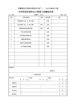 (3)共用热控安装单位工程施工质量验收表