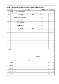 (303)測(cè)量和控制儀表設(shè)備安裝分部工程施工質(zhì)量驗(yàn)收表