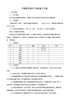 (完整版)不锈钢方通大门安装施工方案