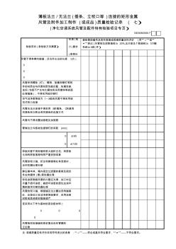 05薄板法兰—无法兰(插条、立咬口等)连接的矩形金属风管及配件加工制作(或成品)质量检验记录(7)GD3050305