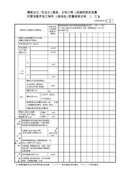 05薄板法兰—无法兰(插条、立咬口等)连接的矩形金属风管及配件加工制作(或成品)质量检验记录(3)GD3050305