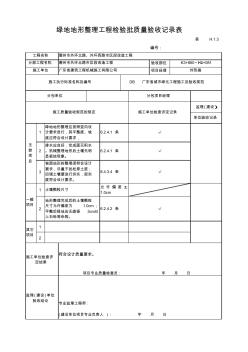 1.3绿地地形整理工程检验批质量验收记录表(外环北K0+040～K4+081.07)