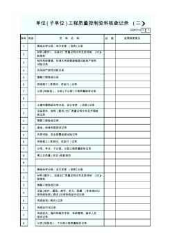 1.单位(子单位)工程质量控制资料核查记录(二)GD401