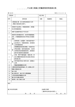 1.子分部工程施工质量控制资料核查记录