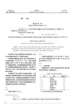 10万t_a液体水玻璃项目的财务评价