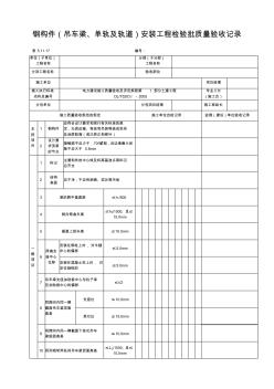 5.11.17鋼構(gòu)件(吊車梁、單軌及軌道)安裝工程檢驗批質(zhì)量驗收記錄