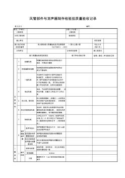 5.27.3风管部件与消声器制作检验批质量验收记录