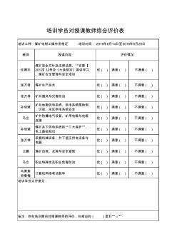 5、电钳工授课教师评价表