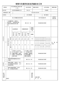 、钢管管道外防腐层施工检验批质量验收记录表