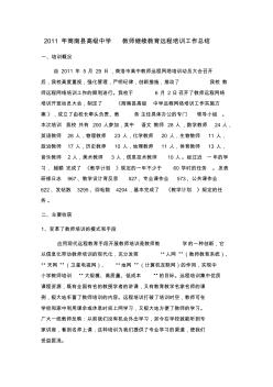 【免费下载】高级中学教师继续教育远程培训工作总结B