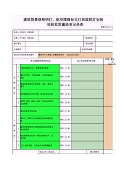 【工程常用表格】建筑物外部装饰灯具、航空障碍标志灯和庭院路灯安装