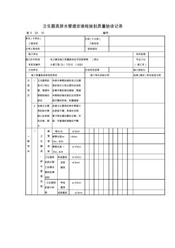 【工程文档】卫生器具排水管道安装检验批质量验收记录