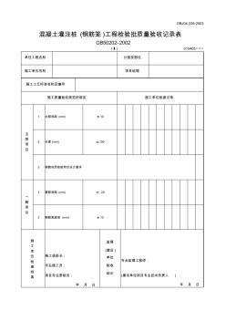 【工程文档】混凝土灌注桩(钢筋笼)工程检验批质量验收记录表