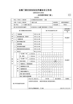 【工程文档】金属门窗安装检验批质量验收记录表