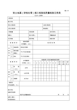 【工程表格模板】軟土路基砂樁處理施工檢驗(yàn)批質(zhì)量檢驗(yàn)記錄