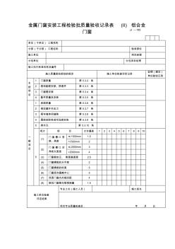 【工程通用表格】金属门窗安装工程检验批质量验收记录表(II)铝合金门窗