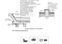 【平屋面构造大样图】平屋面保温、防水、排水口、通气孔节点详图