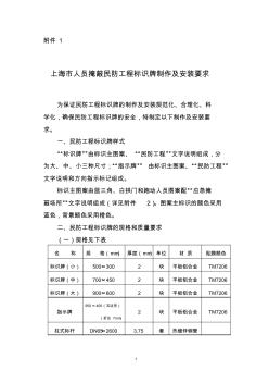 上海市人员掩蔽民防工程标识牌制作及安装要求