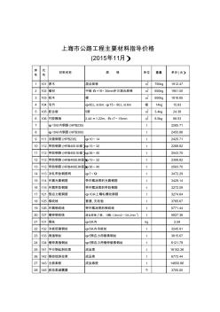 上海市公路工程主要材料2015年11月份指导价格
