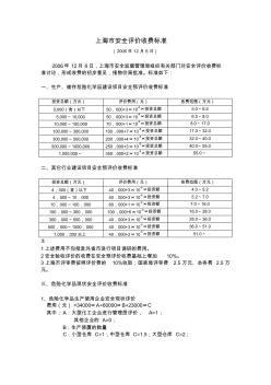 上海市安全评价收费标准