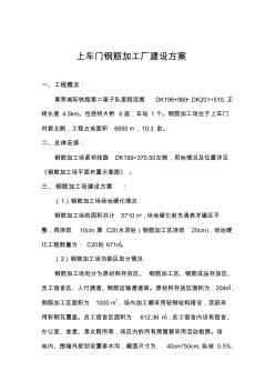 上车门钢筋加工厂建设方案