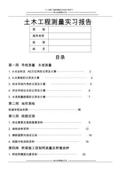 中南大學土木工程測量實習報告