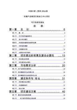 中国中原菏泽)农业港农副产品物流交易加工中心项目可行性研究报告