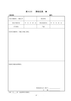 中國南方電網(wǎng)有限責(zé)任公司基建工程監(jiān)理工作典型表式(2015年版)旁站記錄