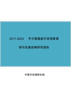 中國插座市場調(diào)研報告